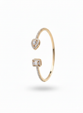 Gold Thin Bracelet with White stones