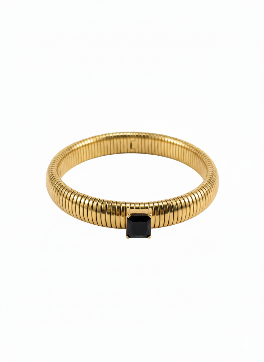 Coil gold bracelet