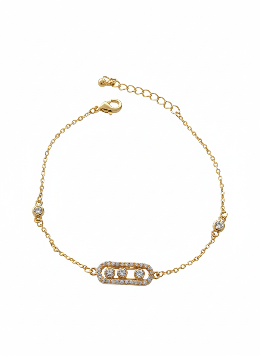 3 floating diamond dainty bracelet (multiple colors)