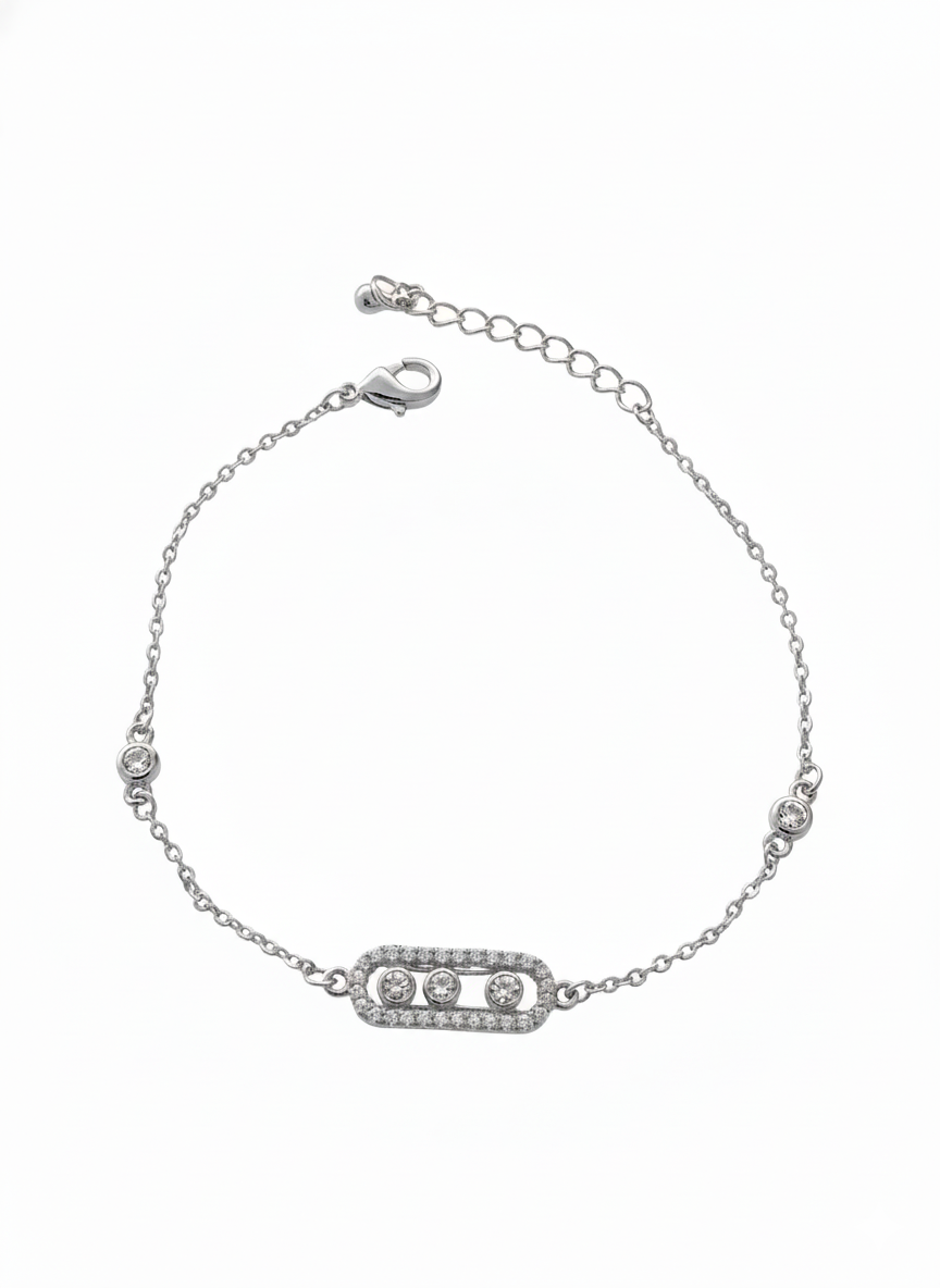 3 floating diamond dainty bracelet (multiple colors)