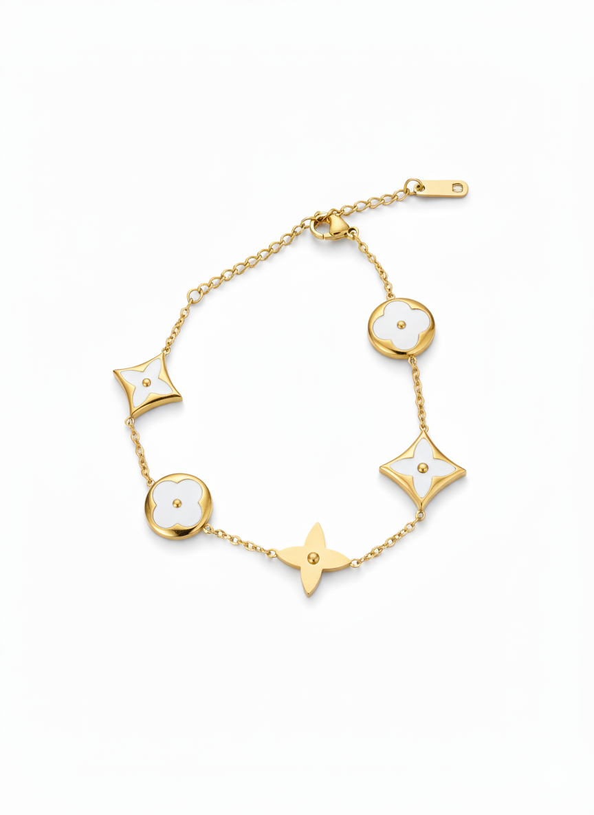 Flower charm dainty bracelet (multiple colors)