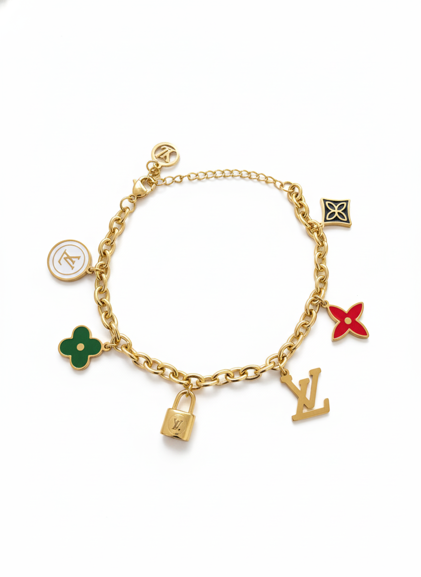 Colorful flowers dainty bracelet