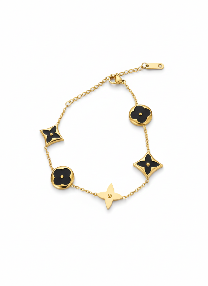 Flower charm dainty bracelet (multiple colors)