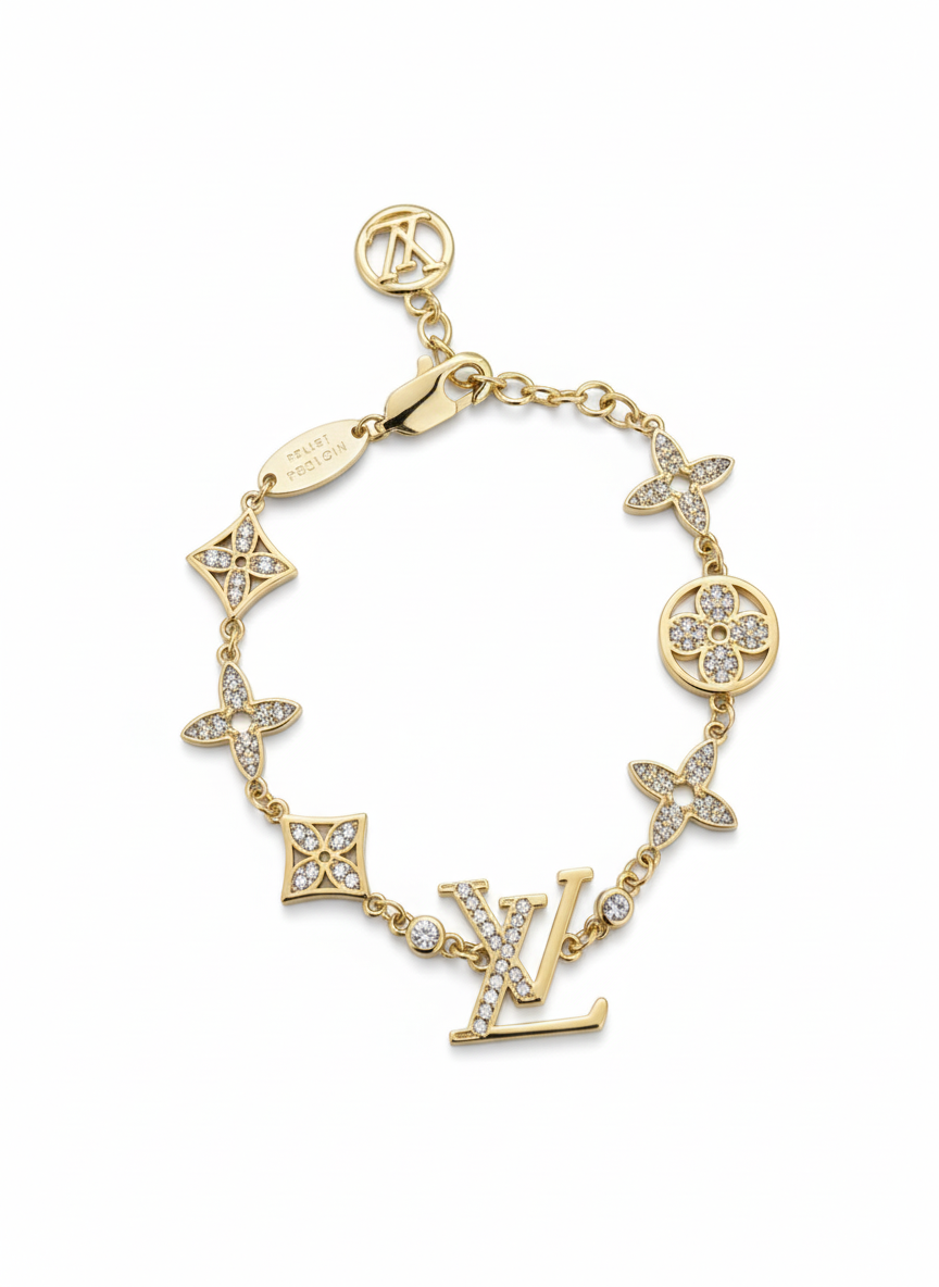 All stone charms dainty bracelet