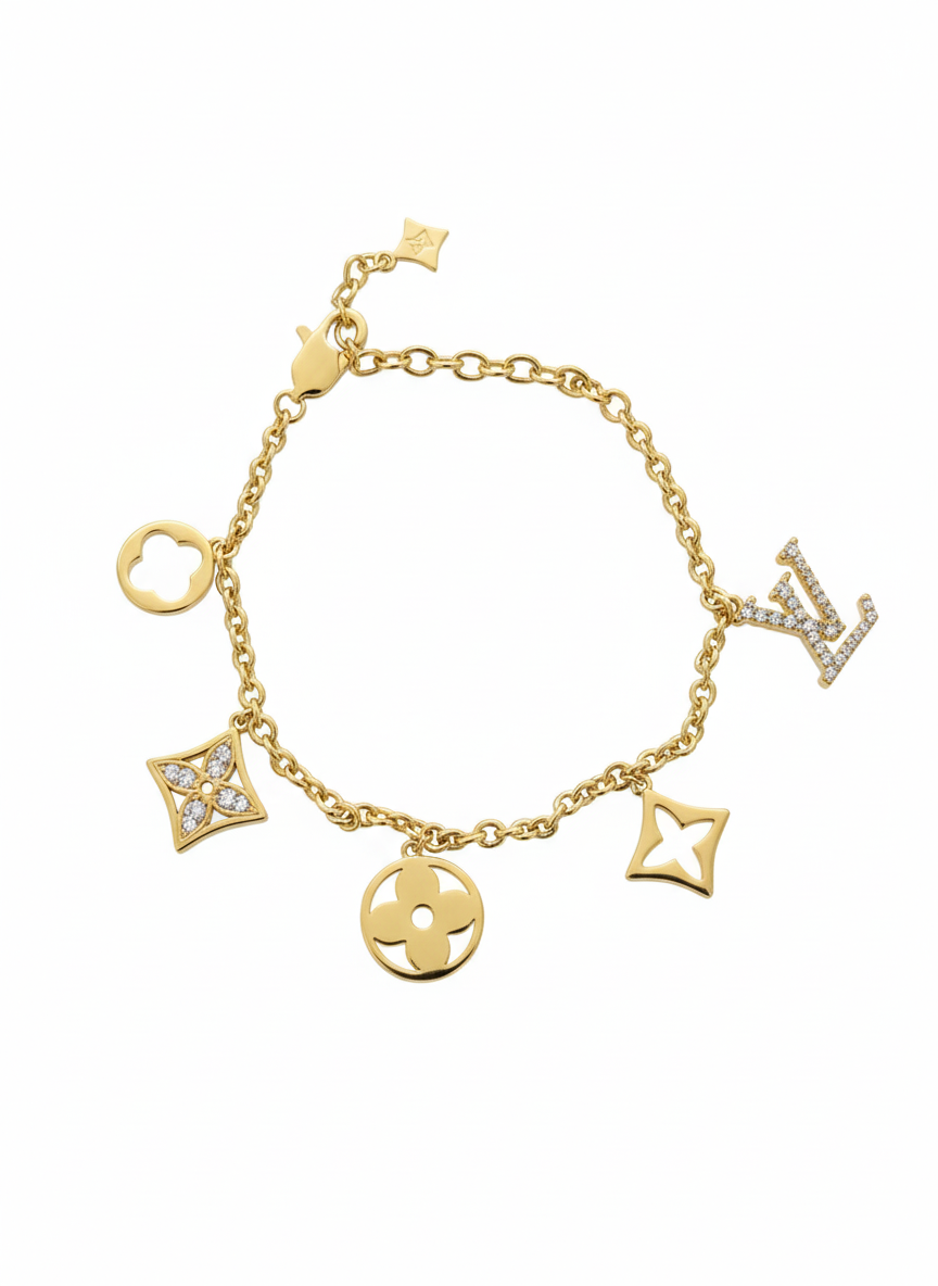 Part stones charms dainty bracelet