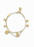 Double chain multiple charms dainty bracelet