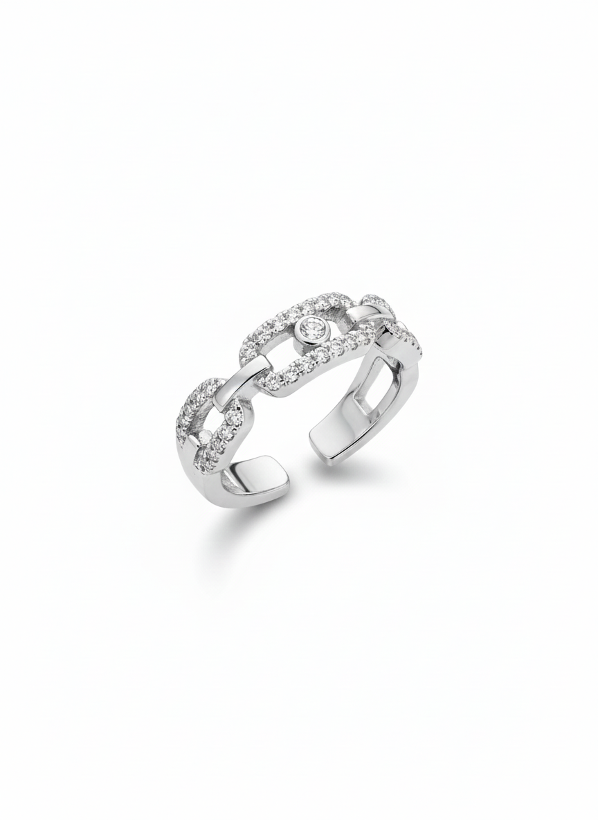 Pavé Chain Link Ring