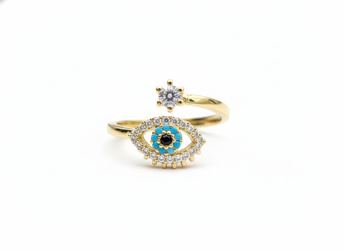 Evil Eye Gold Ring