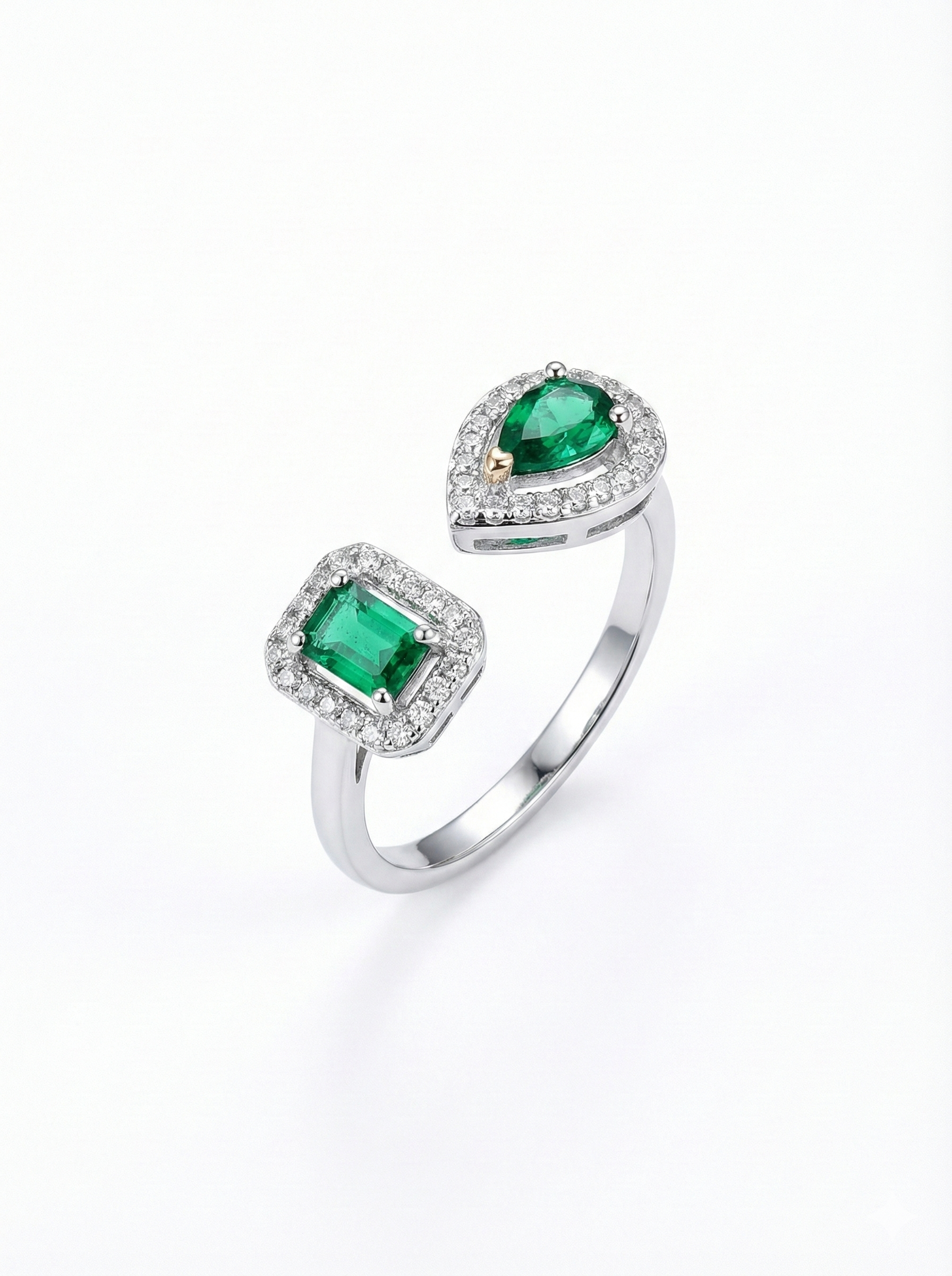 Diamond Halo Open Ring - Stone Studded Crystal Ring