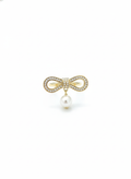 Bow-tie hanging Pearl Ring