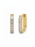 Baguette Crystal Hoop Earrings