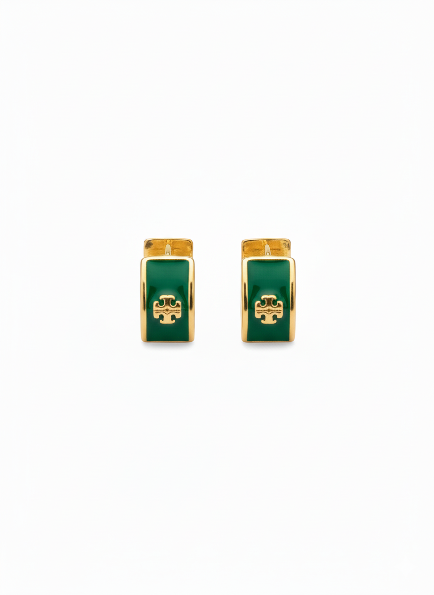 Designer Enamel Hoop Earrings