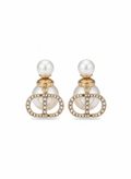 Crystal encrusted Pearl Infiniti Earrings