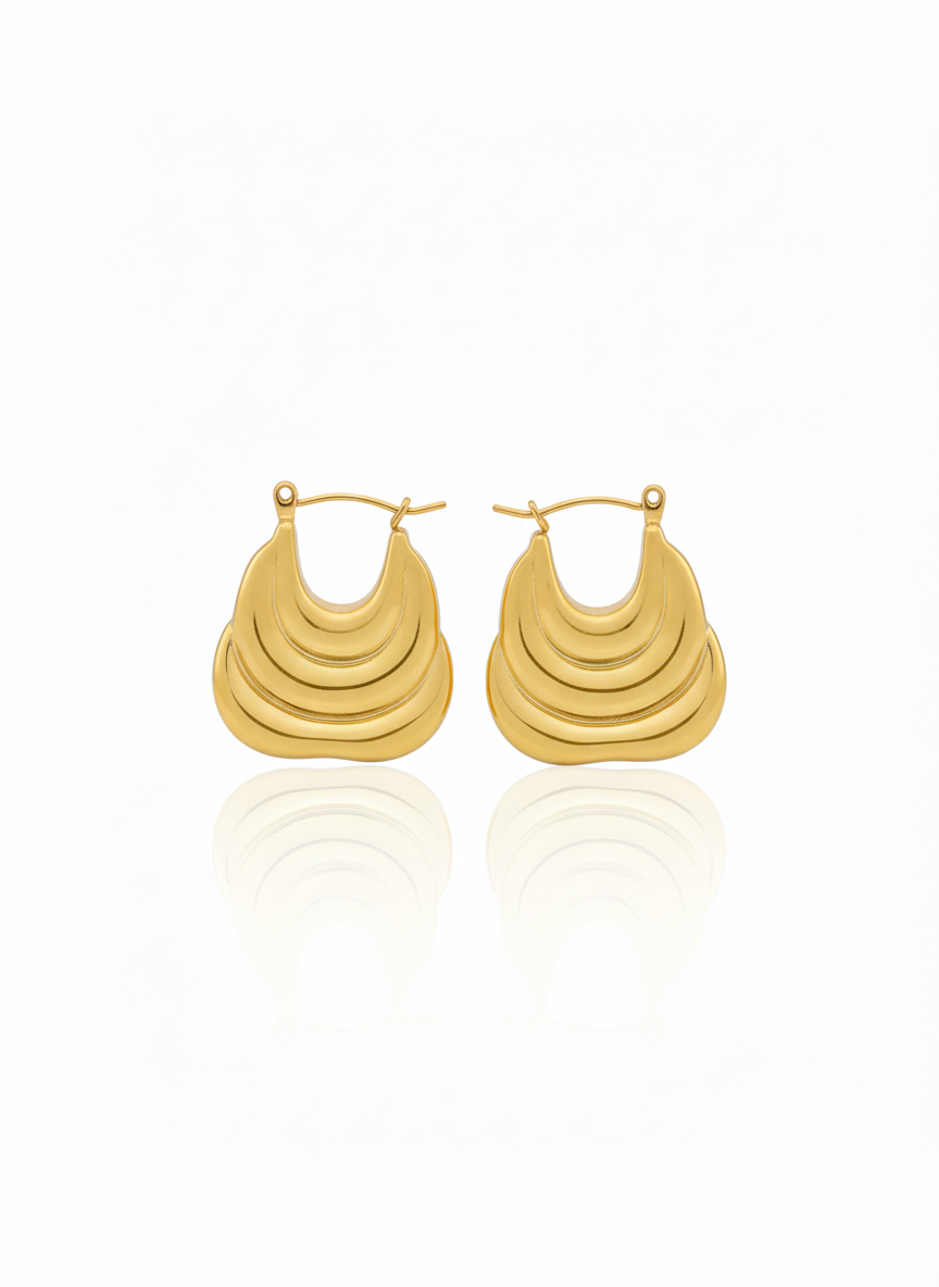 Layered Tiered Gold Hoop Earrings