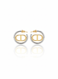 Two-Tone Designer Hoop Earrings