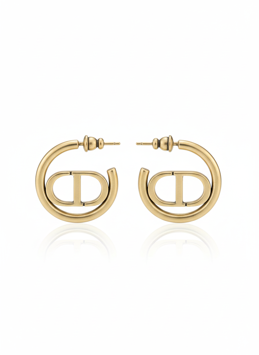Infiniti gold-tone designer hoop earrings