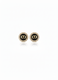 Infiniti stud earrings with pearl border