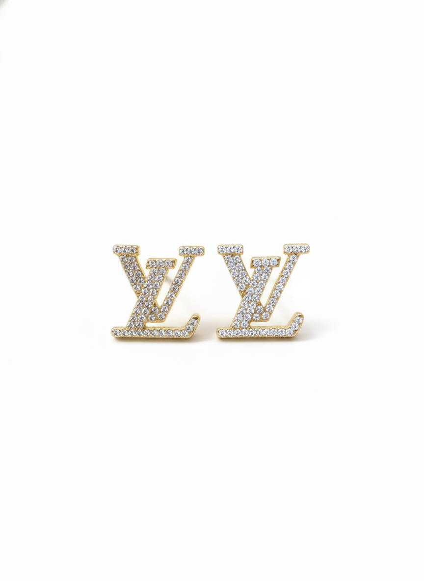 Alphabet Crystal Pavé Stud Earrings