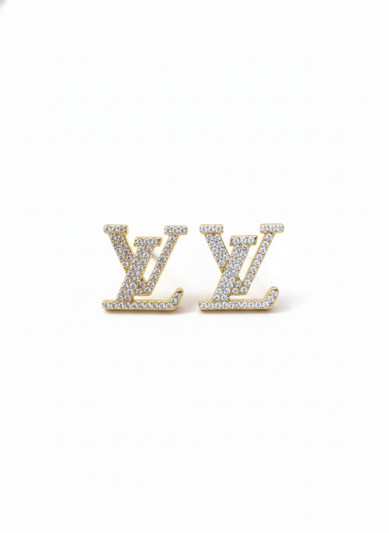 Alphabet Crystal Pavé Stud Earrings