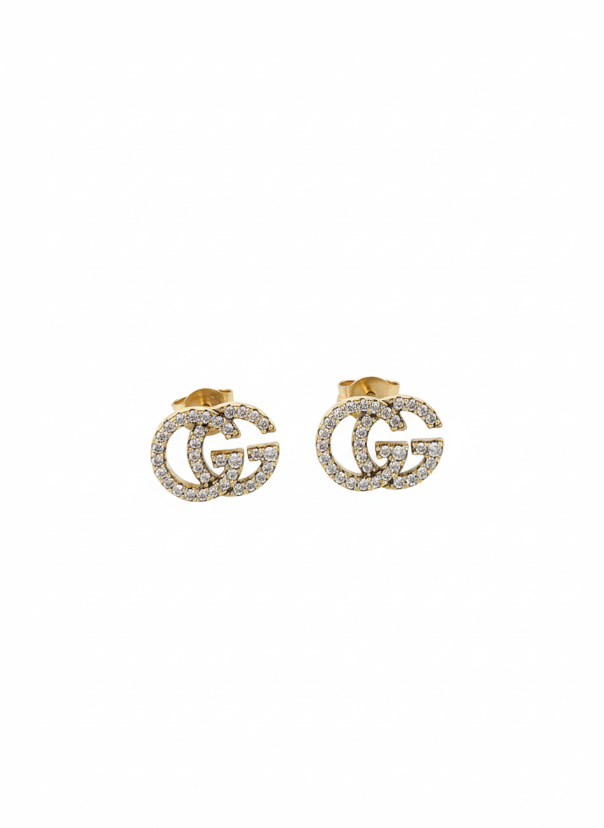 Crystal Double G Stud Earrings