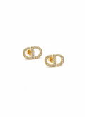 Infiniti Crystal Stud Earrings - Gold Tone
