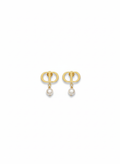 Infiniti Pearl Drop Earrings - Gold Tone