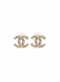 Infiniti Quilted Pearl Stud Earrings - Gold Tone