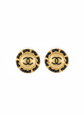 Infiniti solid Stud Earrings - Black & Gold