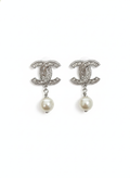 Infiniti Pearl drop Earring- Silver tone