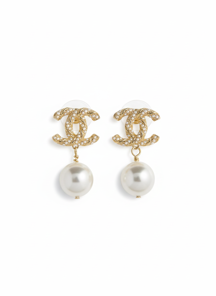 Infiniti Crystal Pearl Drop Earrings