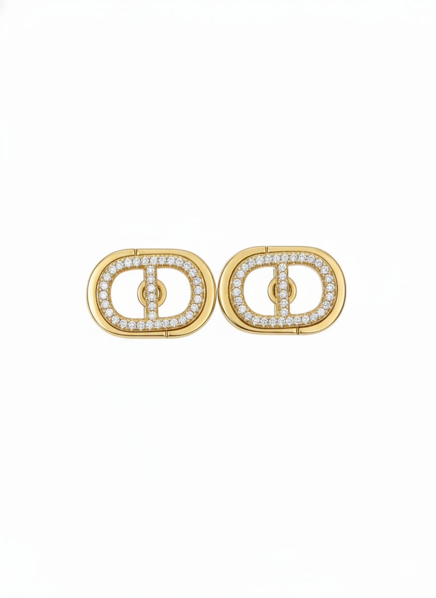 Infiniti Interlocking Link Crystal Earrings