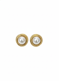 Rope Bezel Pearl Stud Earrings
