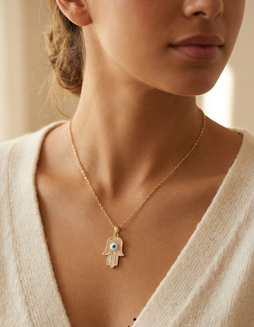 Hamsa Hand Evil Eye Necklace