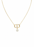 Infiniti Logo Pearl Drop Necklace