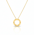 Gold Screw Circle Pendant Necklace