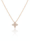 Rose Gold Crystal Flower Necklace