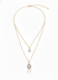 Layered Teardrop Crystal Necklace