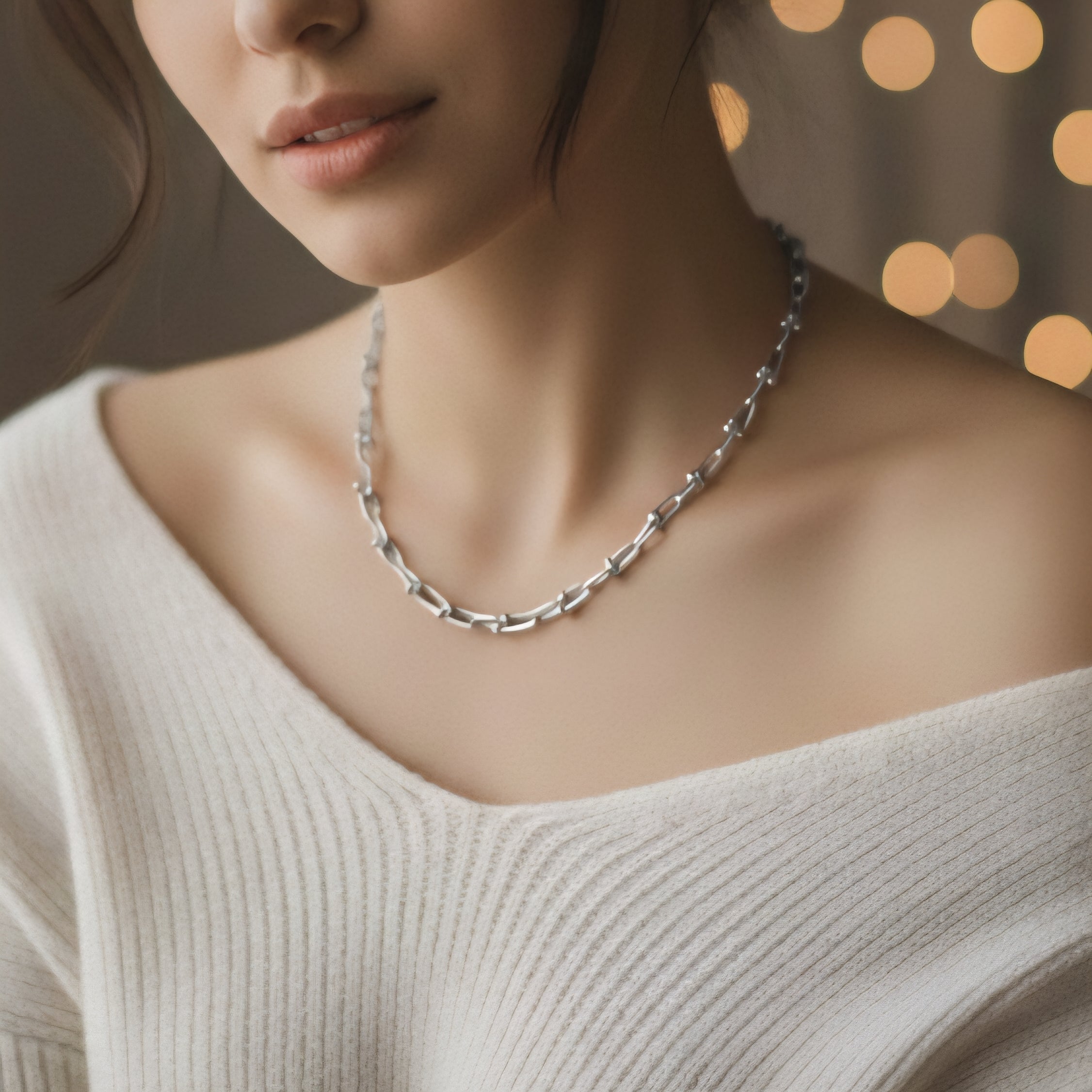 Gold Paperclip Chain Necklace with Toggle