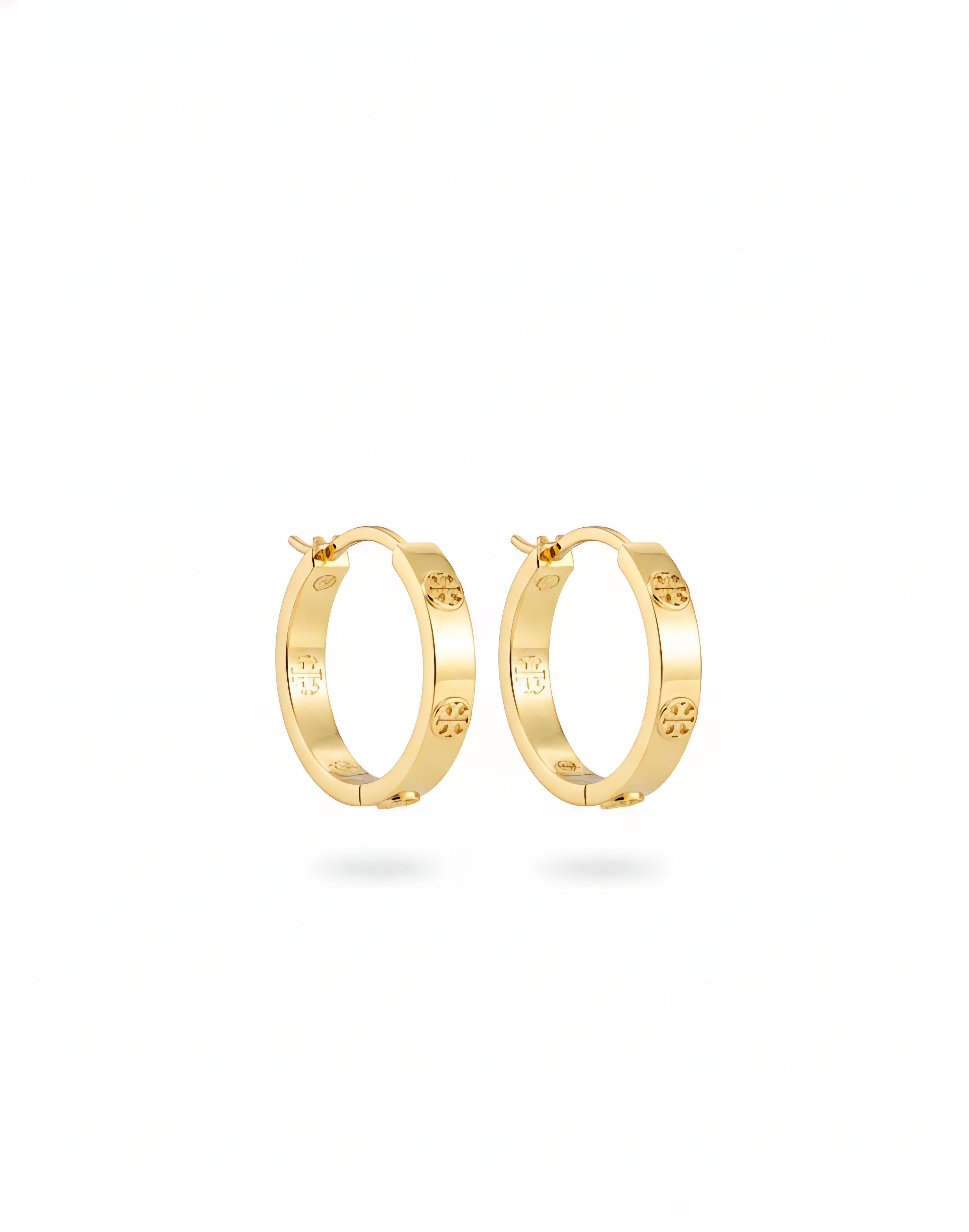 Signature TT Hoop Earrings - Gold
