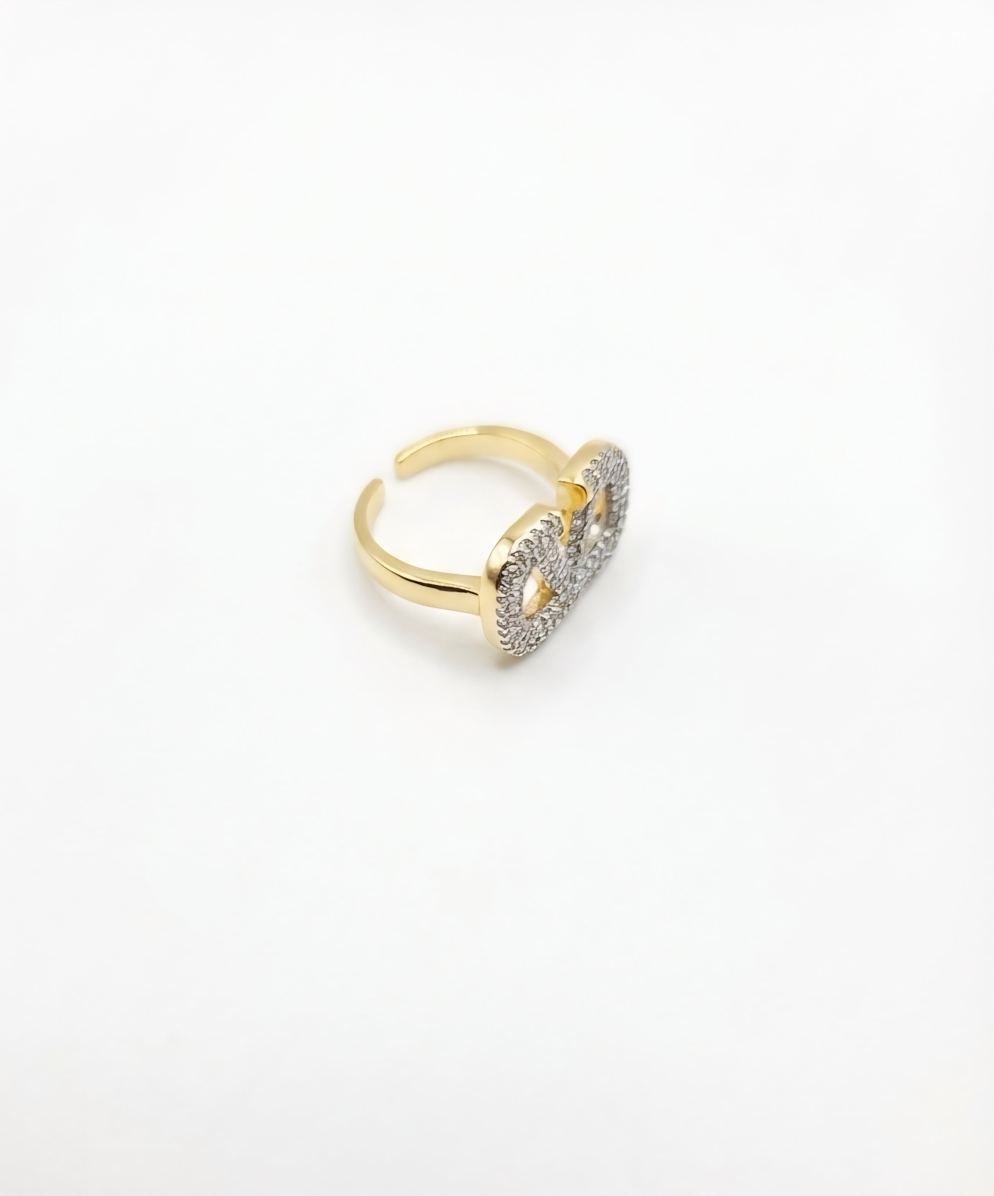 Crystal V Statement Ring - Gold