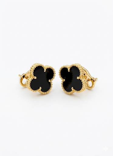 Clover Motif Stud Earrings