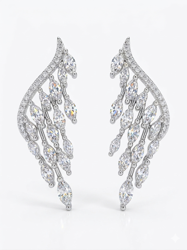 Crystal Wing Drop Earrings