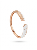 Rose Gold White Enamel Cuff Bracelet