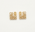 Gold Crystal Lace Square Earrings