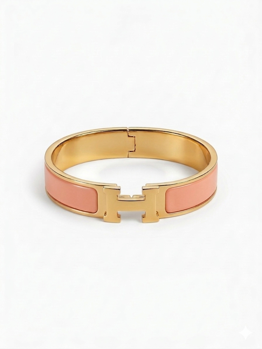 H-Clasp Enamel Cuff Bracelet
