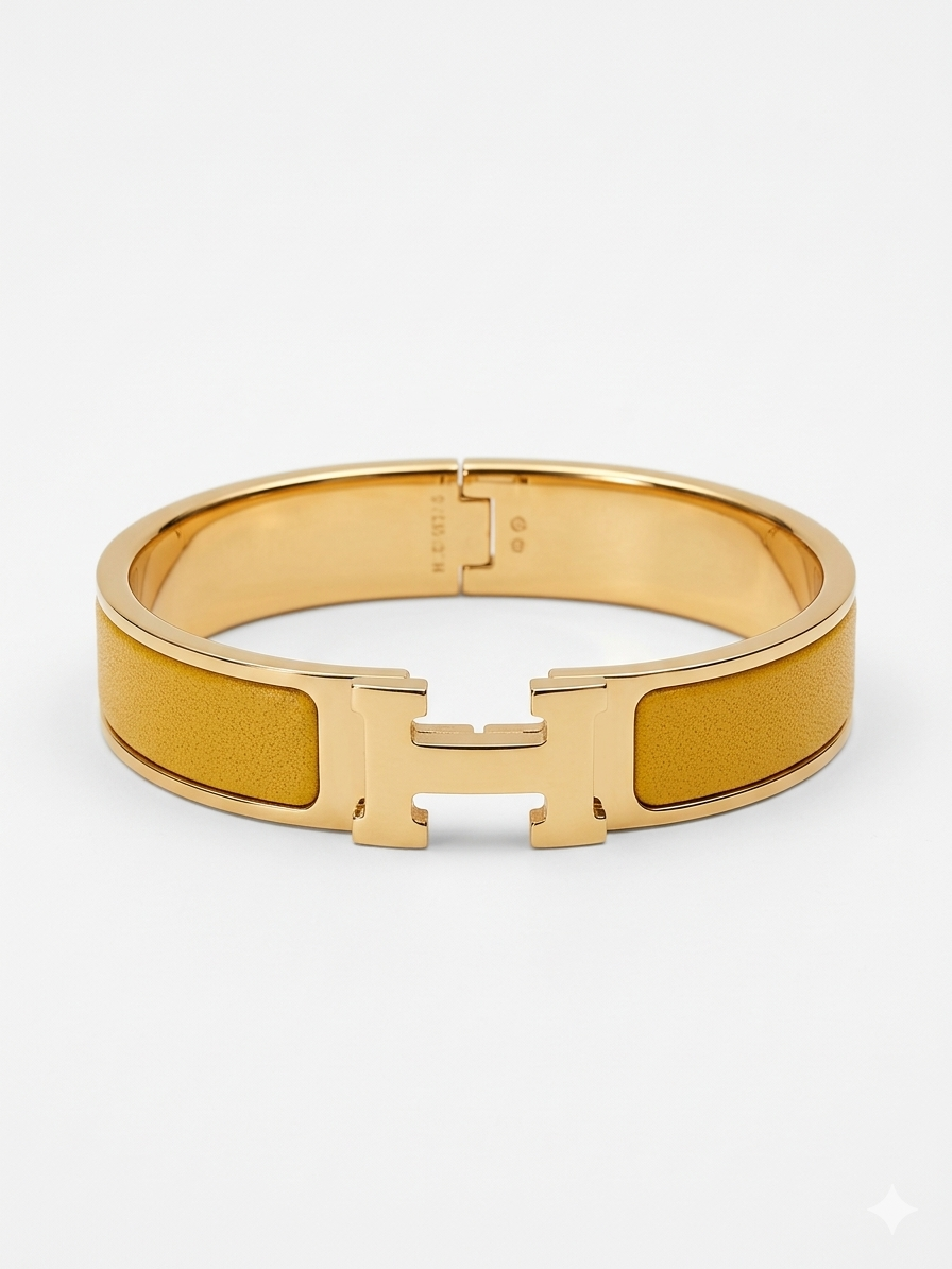 H-Clasp Enamel Cuff Bracelet