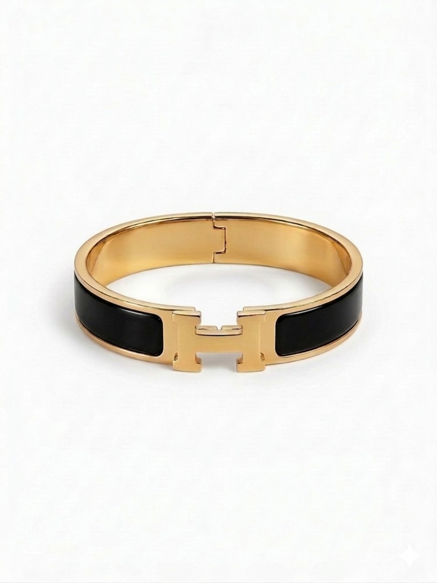 H-Clasp Enamel Cuff Bracelet