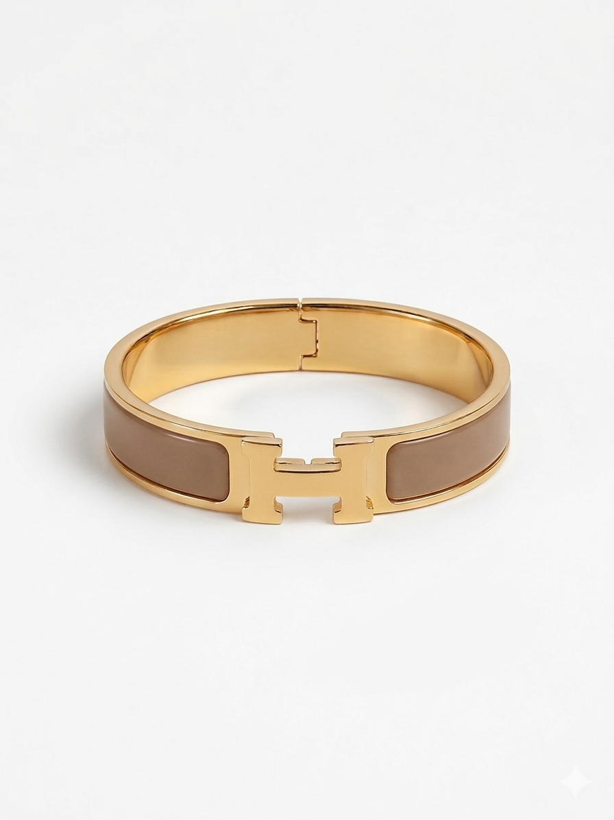 H-Clasp Enamel Cuff Bracelet