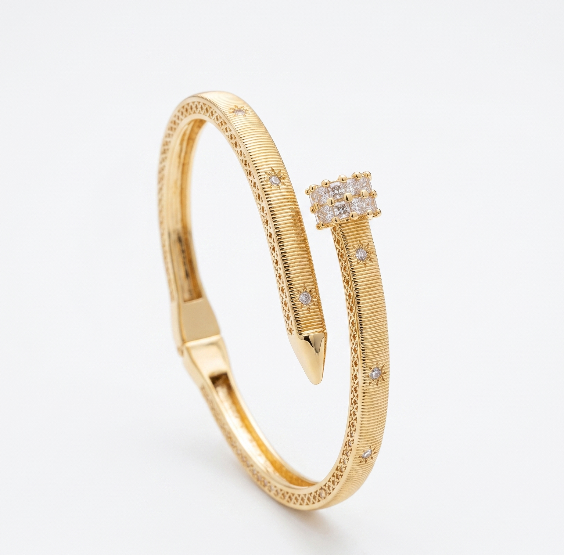 Star Nail Cuff Bangle Bracelet