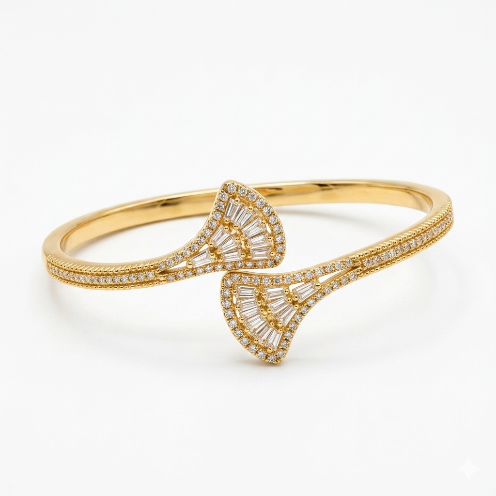 Gold Fan Baguette Bracelet